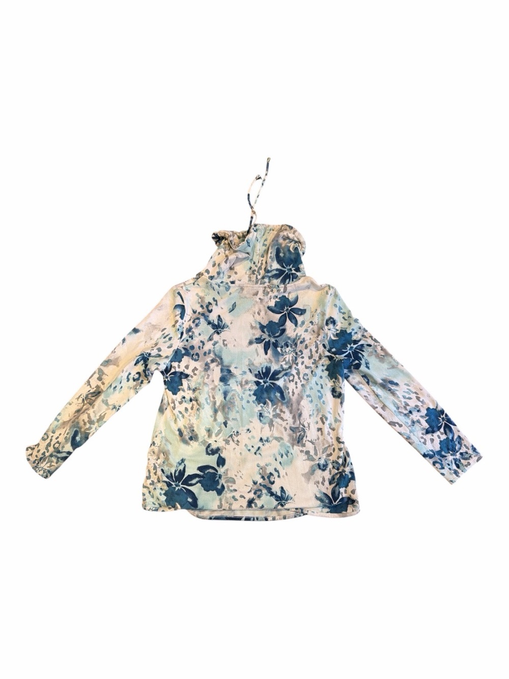 Chico's Weekends Floral Turtleneck in Blue and Cream Chico size 1 - Picture 2 of 4